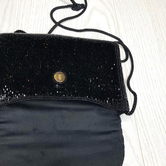Talbots Sparkly Black Beaded Mini Crossbody Bag - Picture 7 of 12